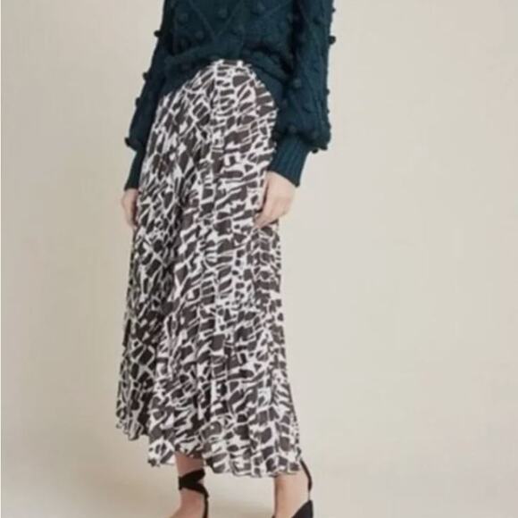 NWOT Anthropologie Maeve Abstract Pleated Maxi Hildi Skirt - Size XL - Picture 1 of 6